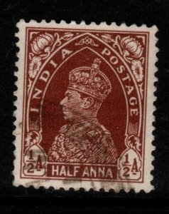 INDIA SG248 1937 ½a RED-BROWN USED