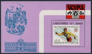 Cape Verde 431,MNH.Michel 440 Bl.3. WIPA-1981.Olympic Innsbruck-1976.Skier.