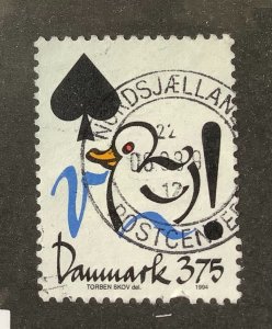 Denmark 1994 Scott 998 used - 3.75k,  Conservation, Save water, duck