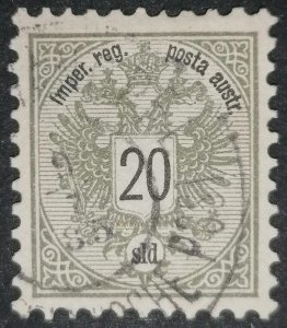 Austria post Turkish Empire - Levante 20 sld 1883 perf. 10 scarce variant