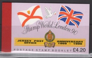 JERSEY SGSB42 1990 STAMP WORLD LONDON 90 BOOKLET MNH