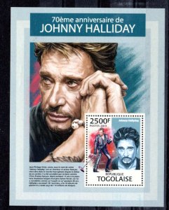 TOGO - JOHNNY HALLYDAY - MUSIC - SINGER - 2013 - 1 Stamp - M/S -