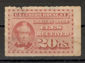 USA  - USED REVENUE - NY CUSTOM HOUSE OFFICE FEES RECEIVED 20cts