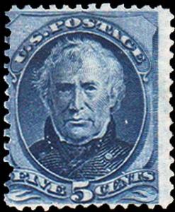 United States Scott 185 Unused regummed with pulled perforation.