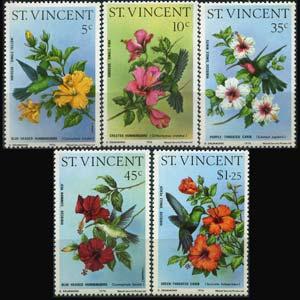 ST.VINCENT 1976 - Scott# 465-9 Hummingbirds Set of 5 LH