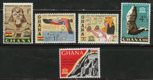 GHANA Scott 151-155 MNH** 1963 UNESCO set