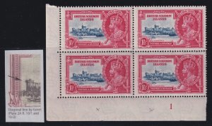 British Solomon Islands, SG 53f, MNH control blk Diagonal Line by Turret var