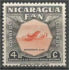 NICARAGUA, 1954, MH 4c, Plane, Scott 758