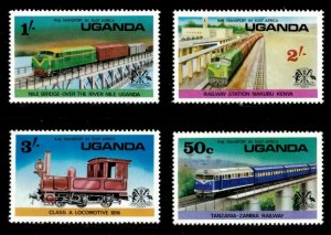 Uganda 1976 - RAIL TRANSPORTATION OF EAST AFRICA - Set of 4 - MNH