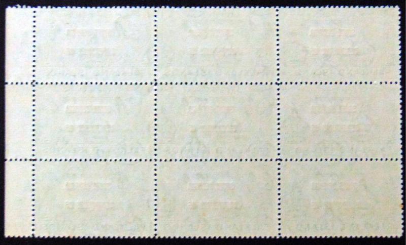 SOUTH GEORGIA 1944 1/2d Memorial Block of 9 MNH