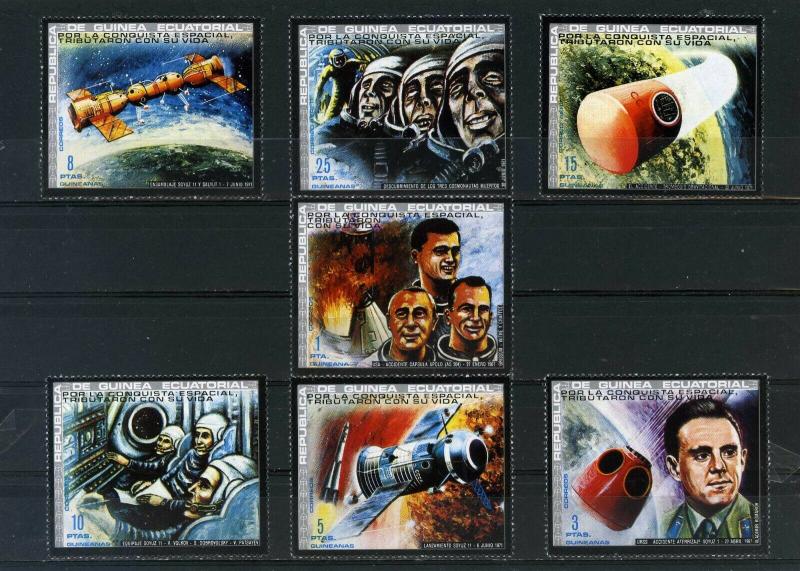 EQUATORIAL GUINEA 1972 SPACE RESEARCH  SET OF 7 STAMPS MNH