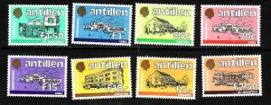 Netherlands Antilles-Sc.#543A-55-Unused NH set-Government buildings-1985-89-