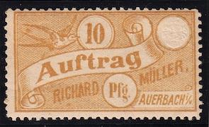 German 19th C. Local Post, Auerbach 103b, color change, CV 6.00, See Description