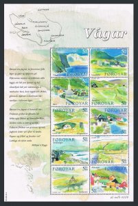 Faroe 453 aj sheet, MNH. Vagar Island, 2005. Vikar, Gasadalur, Bour, Slaettanes,