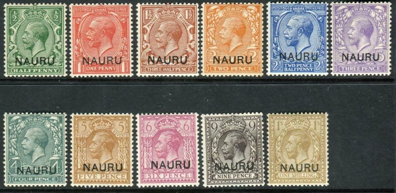 NAURU-1916-23  An unmounted mint set to 1/- Sg 1-12