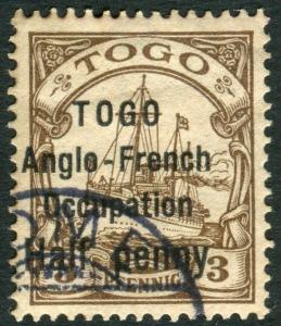 TOGO-1914 ½d on 3pf Brown Sg H27 FINE USED V22130