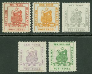 SG 1-5 Bechuanaland. Arms of Republic 1884. 1d, 3d, 4d, 6d & 1/- set of 5...