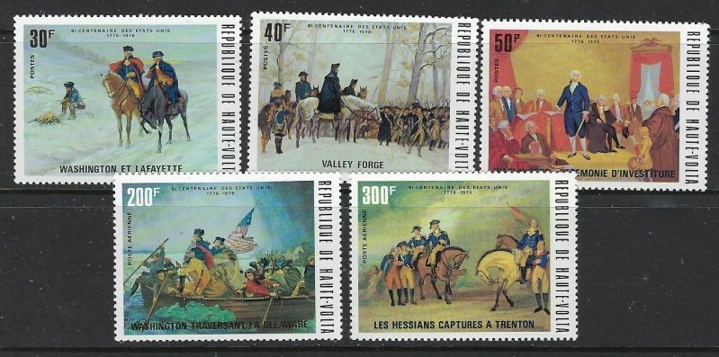 Burkina Faso 365/67/C209-10 MLH 1975 American Bicentennial (fe4249)