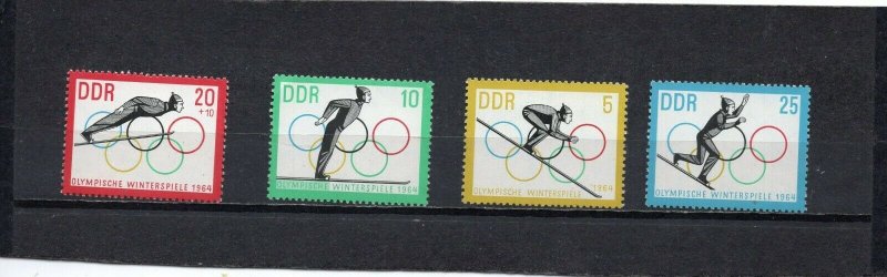 GERMANY/DDR 1963 WINTER OLYMPIC GAMES INNSBRUK SET OF 4 STAMPS MNH