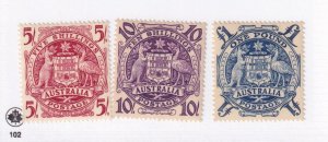 AUSTRALIA THE ARMS OF AUSTRALIA MLH & LIGHTLY USED INCLUDES PERFINS UP TO £2