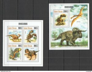 2013 Guinea-Bissau Dinosaurs Fauna Reptiles Kb+Bl ** Stamps St1248