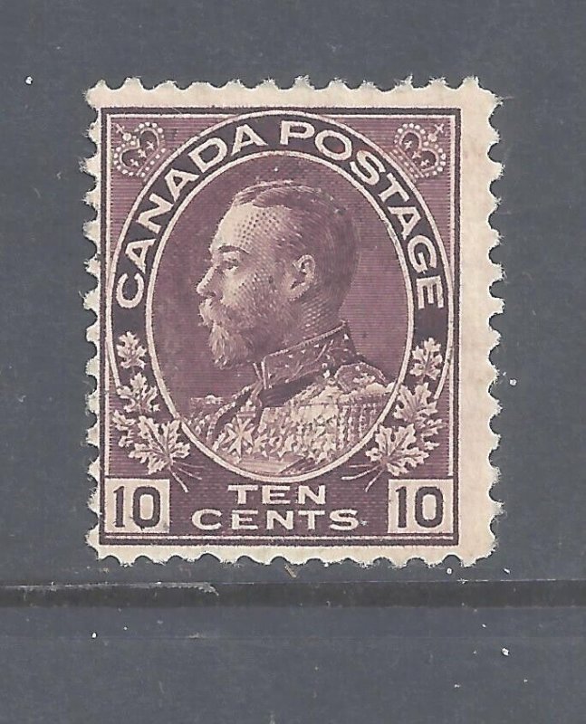 CANADA # 116  MINT NH 10c PLUM KGV ADMIRAL BS25103