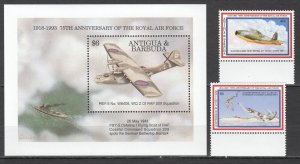 M1418 Antigua & Barbuda Aviation Royal Air Force #1875-6 Bl+Set Mnh