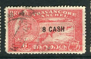 INDIA; TRAVANCORE early 1900s local issue fine used. 8c. value