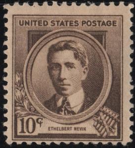 SC#883 10¢ Famous Americans: Ethelbert Nevin Single (1940) MNH