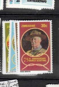 ZIMBABWE  (P2805B)  BOY  SCOUTS  SC 452-5     MNH 