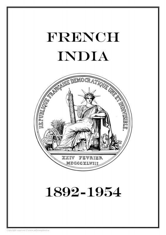 French India 1892-1954 PDF (DIGITAL) STAMP ALBUM PAGES