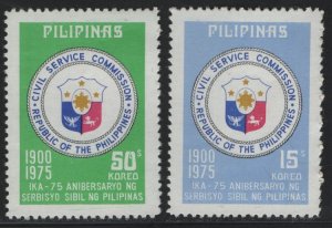 PHILIPPINES, 1258-1259, MNH, 1975, Civil service emblem