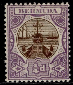 BERMUDA EDVII SG34, ¼d brown & violet, M MINT.