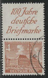 Germany Berlin Scott # 9N43, label R1c, used, se-tenant, S2