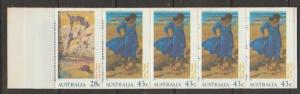 Australia SG 1269ba booklet  with pane imperf /  Perf 15½  toning on top margin