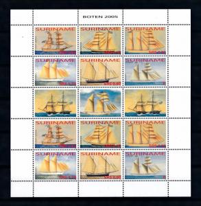 [SUV1320] Surinam 2005 Classic sailing ships Boats Miniature Sheet with tab MNH