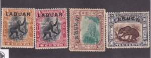 Labuan Scott # 96 - 99 Set F-VF OG mint previously hinged scv $ 153 ! see pic !