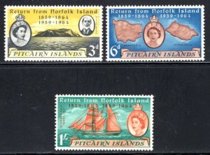 Pitcairn Islands  #32-34 VF,  Unused ....  CV  2.70