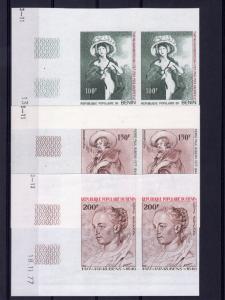 Benin 1977 Mi#106/8-123/24 RUBENS-DA VINCI-GAINSBOROUGH PAIR IMPERFORATED MNH