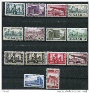 Germany/SAAR 1952 Sc 232-245 Mi 319-337 MNH ( 1 stamp is Used  1 stamp is MLH)