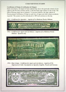 CUBA: Tobacco Revenue Examples - Ex-Old Time Collection - Album Page (75986)