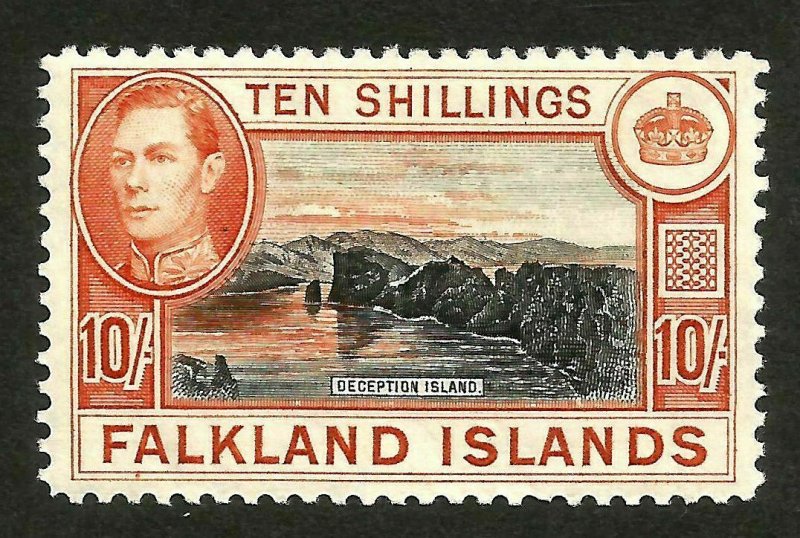 Falkland Islands 1938 SG162 10 shilling  mint lmm