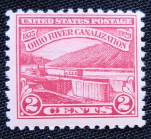 US #681 MH, Single, Ohio River Canalization, SCV $.60 