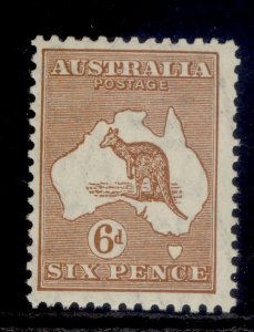 AUSTRALIA GV SG132, 6d chestnut, NH MINT. Cat £40.