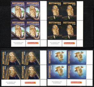 Botswana - 2022 Pel's Fishing Owl Corner Block Set MNH**