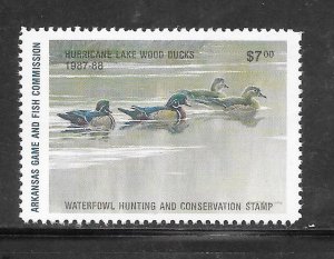 Arkansas #AR7 MH State Duck Stamp