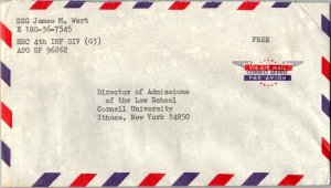 United States Vietnam War Soldier's Free Mail c1968 U.S. Army, APO SF 96262 P...