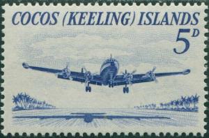 Cocos Islands 1963 SG2 5d Lockheed airliner MNH