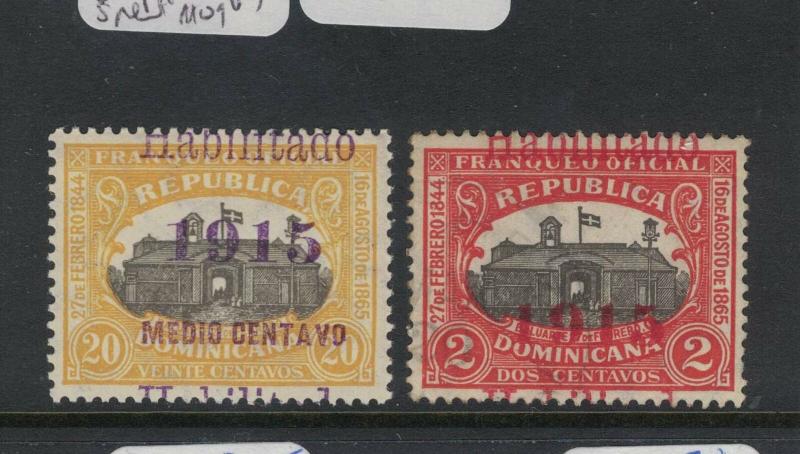 Dominican Republic SC 194, 196 Overprint Shift/split MOG (2dvt)