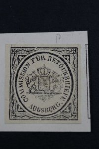 Bavaria Commission fuer Retourbriefen Augsburg. 1865-70.